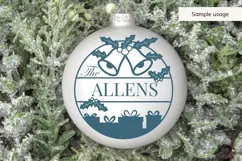 Christmas Family Name SVG - Christmas Bells and Gifts Product Image 5