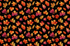 Watercolor Fall Leaves Seamless Patterns Product Image 5