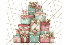 Pastel Christmas Clipart, Mint and Blush Holiday PNG Product Image 5
