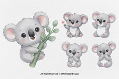 15 Bundle Watercolor Baby Koala Animal Sleeping Kids Cartoon Product Image 5