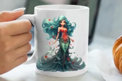 Christmas Mermaid Clipart Sublimation, Christmas PNG Product Image 5
