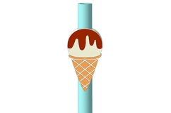 Ice Cream Straw Topper STL File for 3D Printing. Product Image 3