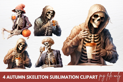 Autumn Skeleton Sublimation Clipart Product Image 1