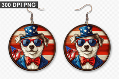 Dog Earring Sublimation PNG - 4th of July Earring Design Product Image 1