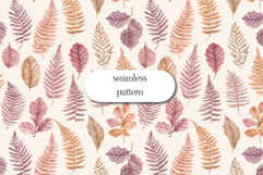 Watercolor Fern Seamless Pattern | Autumn Botanical Print Product Image 1