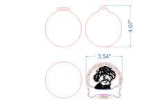 Dog Medal Miniature Poodle SVG laser cut files for Glowforge Product Image 4