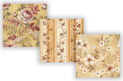 Amber Glow Toile Digital Paper Pack, Vintage Floral Toile Product Image 5