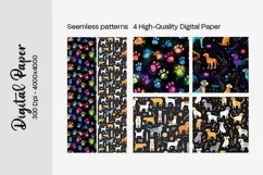 Dog Paw Digital Paper Seamless Scrapbook Paper Product Image 3