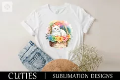 Cute White kittens. Watercolor, print design PNG Product Image 2