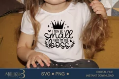 I May Be Small But I’m The Boss SVG ,Newborn Onesie Svg Product Image 5