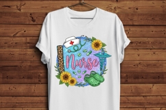 Nurse PNG with Sunflower, Nurse Galaxy Sublimation Design Product Image 5