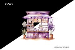 Watercolor Lavender Cafe Clipart Product Image 1