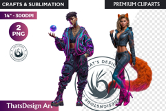 Urban Neon Witch Sublimation Graphics, Cyberpunk PNG Product Image 1