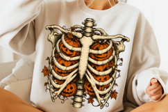 Ribcage Pumpkins PNG, Halloween Skeleton Ribcage PNG, Boo Product Image 9