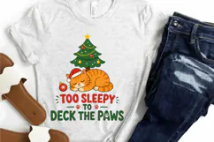Orange Cat Christmas PNG, Too Sleepy To Deck The Paws PNG Product Image 3