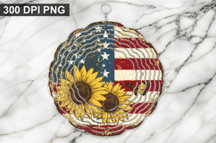4Th Of July Sunflowers Wind Spinner Sublimation PNG Product Image 1
