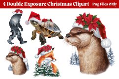 Double Exposure Christmas Sublimation Clipart PNG Product Image 1