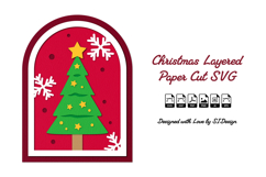 Christmas Layered Paper Cut SVG - 3D Holiday Papercraft Product Image 1