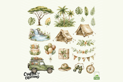 Safari Animals Clipart, Cute Watercolor Jungle Animals PNG Product Image 5