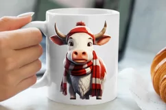 Cute Cow for Christmas Clipart Sublimation, Christmas PNG Product Image 5