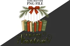 Merry Bookmas png design for T-shirts Product Image 2