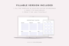 2028 Calendar and Important Dates Page, Printable &amp; Fillable Product Image 5