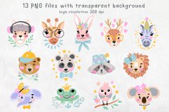 Animal faces clipart. Animal sublimation design Product Image 6