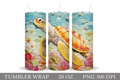 3D Turtle Tumbler Wrap Design. Turtle Tumbler Wrap Design Product Image 1