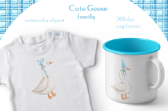 Cute geese watercolor clipart. Goose family. Product Image 5