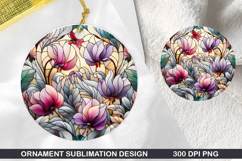 Flower Stained Glass Ornament PNG, Digital Download File Product Image 1