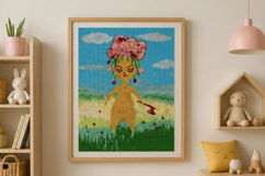Cross stitch pattern angry fairy flower girl fantasy spirit Product Image 4