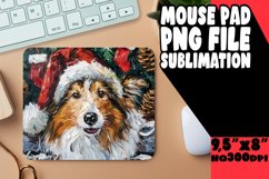 Christmas Mouse Pad Peeking Dog Sublimation Winter Art Product Image 1