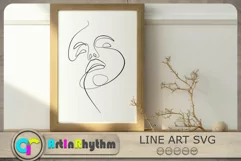 Woman Face One Line Art SVG, Woman Face Line Art SVG Product Image 1