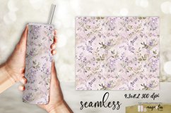 WATERCOLOR FLOWER tumbler sublimation wrap design png Product Image 2