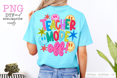 Teacher Mode Off PNG, Preppy Bow Teacher Design Product Image 4