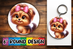 Blissful Round Coasters for Gifts, 3D Dog Product Image 1