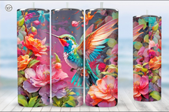 Hummingbirds Tumbler Sublimation, 20 oz Tumbler Wrap Product Image 2
