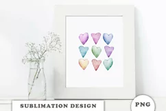 Watercolor Heart Sublimation design PNG Product Image 5
