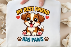 My Best Friend Has Paws Cute Dog Lover Shirt Design Product Image 5