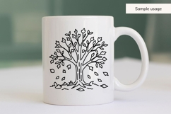 Hand Drawn Fall Tree With Falling Leaves SVG Product Image 5
