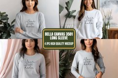 Bella Canvas 3501 Long Sleeve Mockups, White Long sleeve Product Image 1