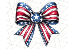Coquette 4th of July Png, Patriotic Hearts and Bows Clipart Product Image 5