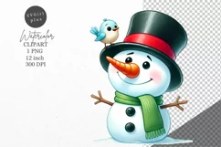 Christmas clipart, Snowman clipart, Winter clipart Product Image 1
