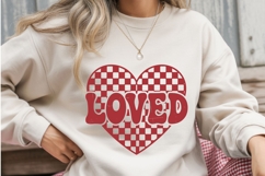 LOVED PNG | Checkered Heart Valentine Sublimation Design Product Image 2