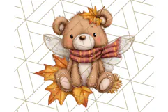 Fall Fairy Animal Clipart PNG, Woodland Creatures With Wings Product Image 5