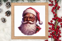 Vintage Black Pink Santa Claus Sublimation Clipart Product Image 4