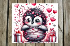 Valentine animals | penguin Skinny tumbler sublimation Product Image 5
