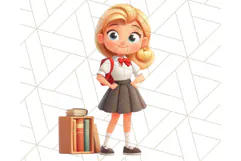 Cute Teacher Girls Clipart, School PNG, Teacher Sublimation Product Image 5