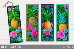 Pineapple Bookmark Design. Summer Bookmark Printable Product Image 1