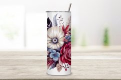 Boho Floral Tumbler Wrap, Whimsical Bohemian Bouquet Tumbler Product Image 2